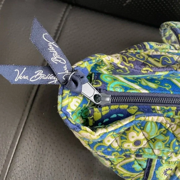 Vera Bradley Small Blue Green Quilted Tote - Picture 4 of 7